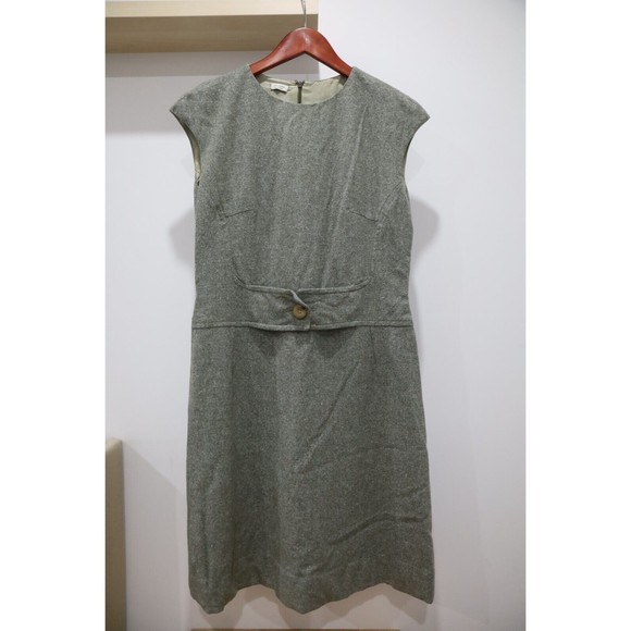Agnona Dresses & Skirts - Agnona Dress Womens Size Medium Gray Wool Sleeveless Zip Back Italy Stretch Belt